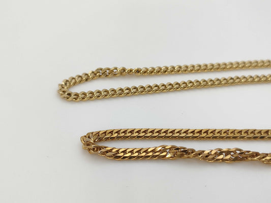 2-sided single 18K gold 20.1g / 6-sided double 18K gold 20.1g necklace