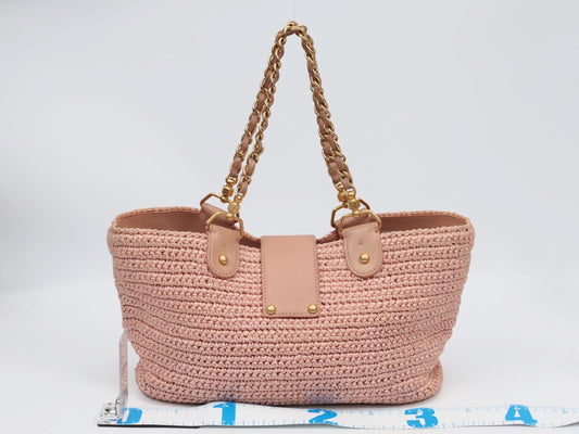 CHANEL Raffia Chain Tote 10 Series Shoulder Bag