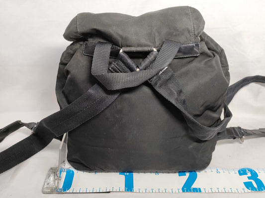PRADA Nylon Prada Backpack with Triangle Logo, Black