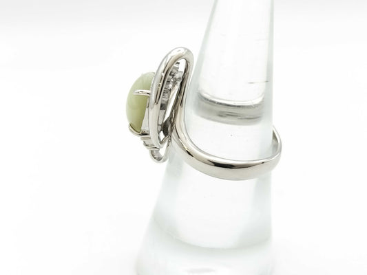 Chrysoberyl Cat's Eye 5.48ct D0.23ct Pt900 12.0g Ring
