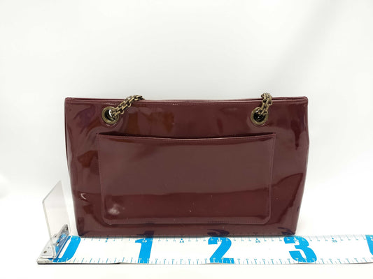 CHANEL Enamel Chain Shoulder Bag with Turn Lock, Red