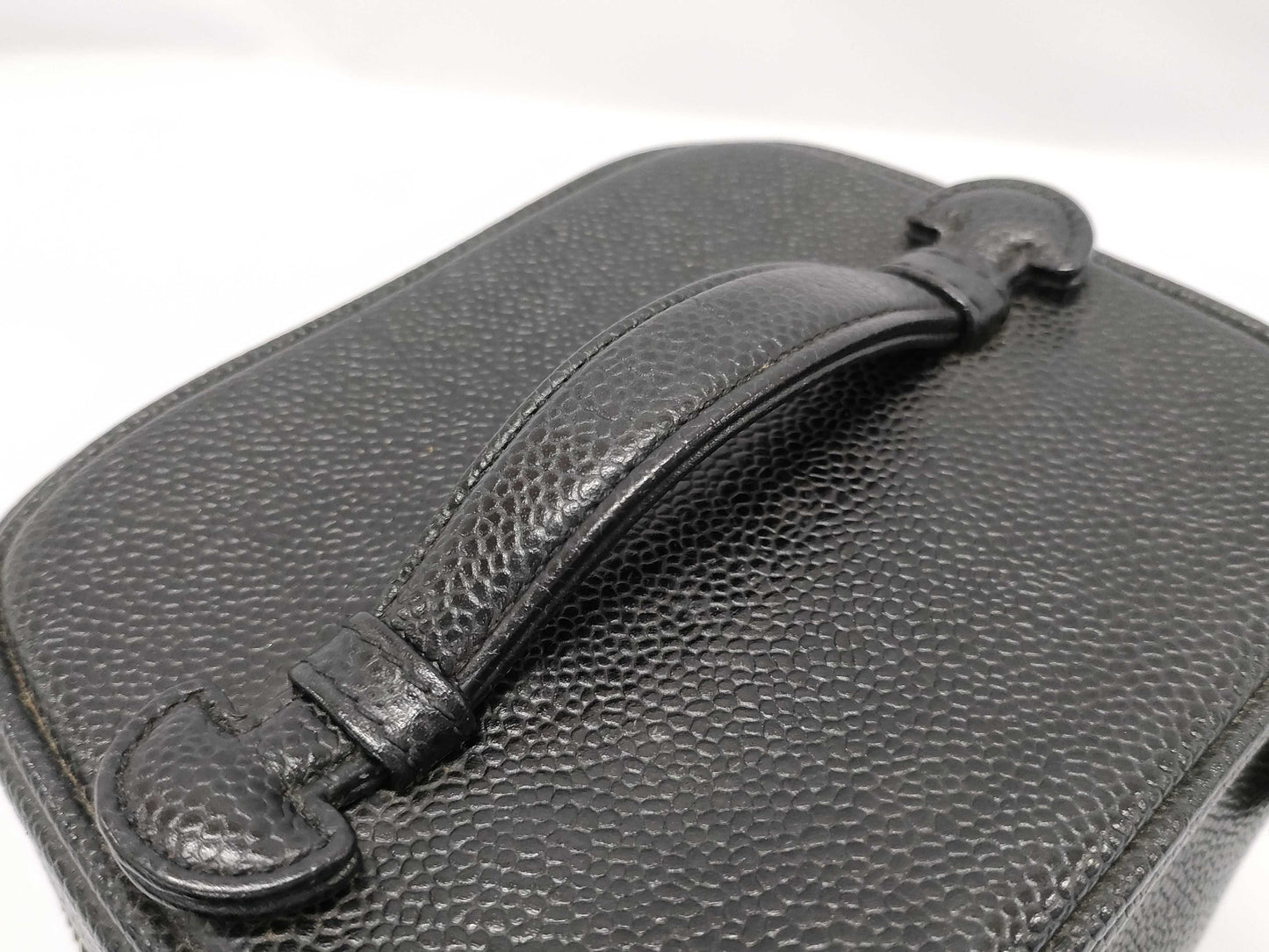 CHANEL Caviar Skin Coco Mark Vanity Bag Black 7822427 Handbag