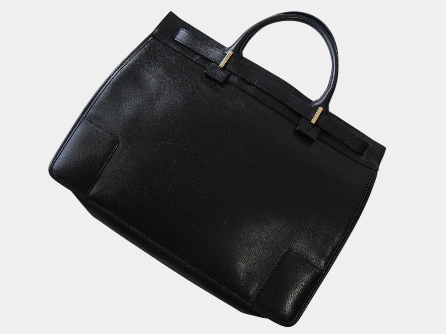 GUCCI Gucci Logo Leather Handbag, Business Bag, Handbag, A4 Size, Black, Business Bag