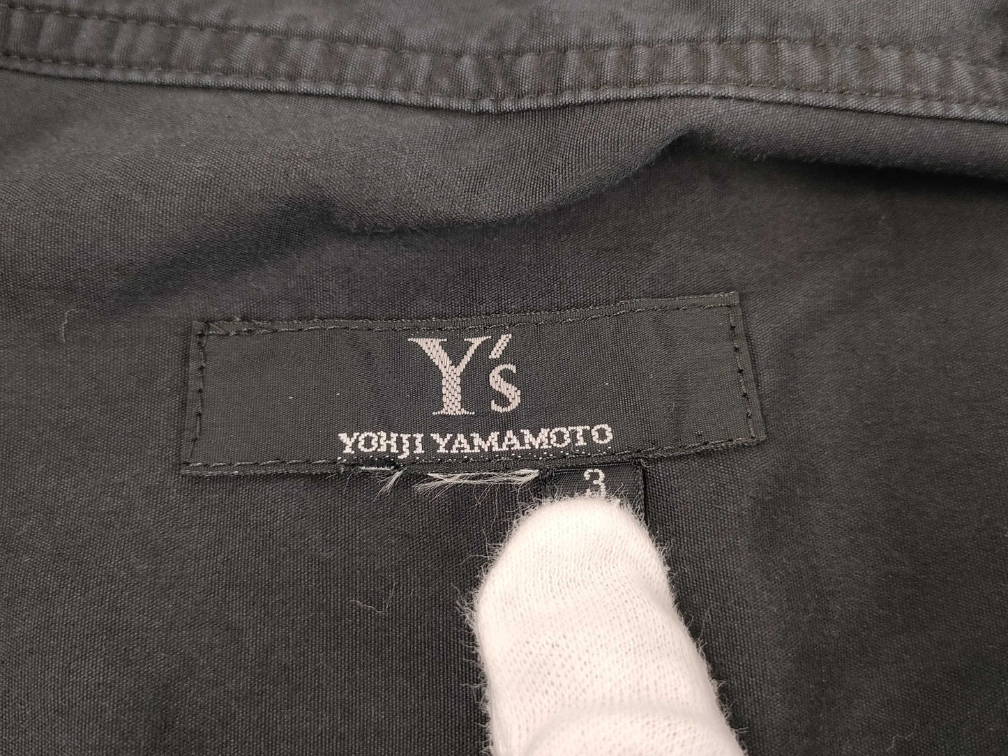 Ys Yohji Yamamoto Short Sleeve Shirt, Black, Size 3