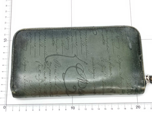 Berluti Calligraphy Round Zip Wallet