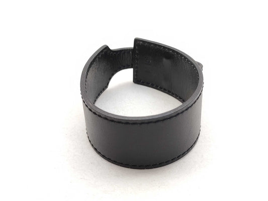 HERMES Leather Bracelet Black Bracelet Bangle
