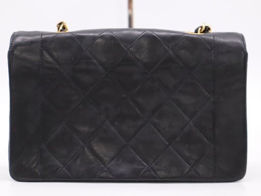 CHANEL Lambskin Matelasse 22 Shoulder Bag with Small Flap, Small Chain, Turn Lock, Gold Hardware, Black, Guarantee Card, Card Holder, Sticker, 2057903