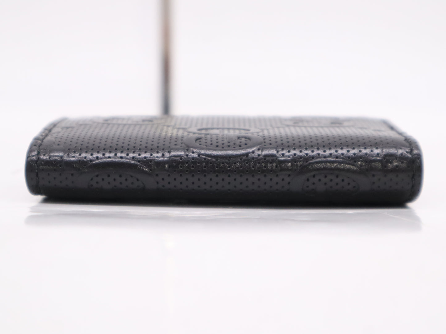 GUCCI 625565GG Embossed Key Case Black 1147 Key Case/Key Holder