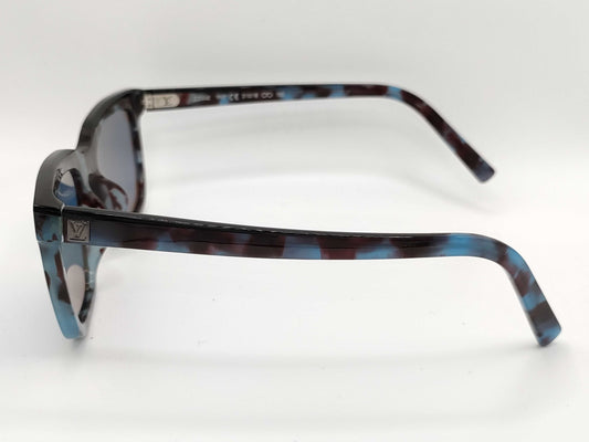 LOUIS VUITTON Z2344E acetate frame sunglasses with LV logo temples, square frame, colored lenses, blue, box and dust bag included.