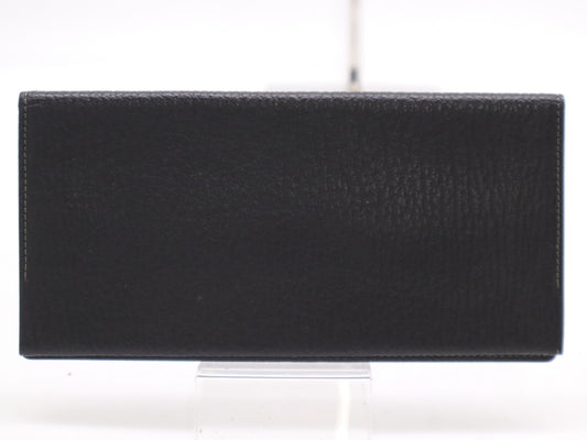 Yves Saint Laurent Leather Long Wallet Black Wallet
