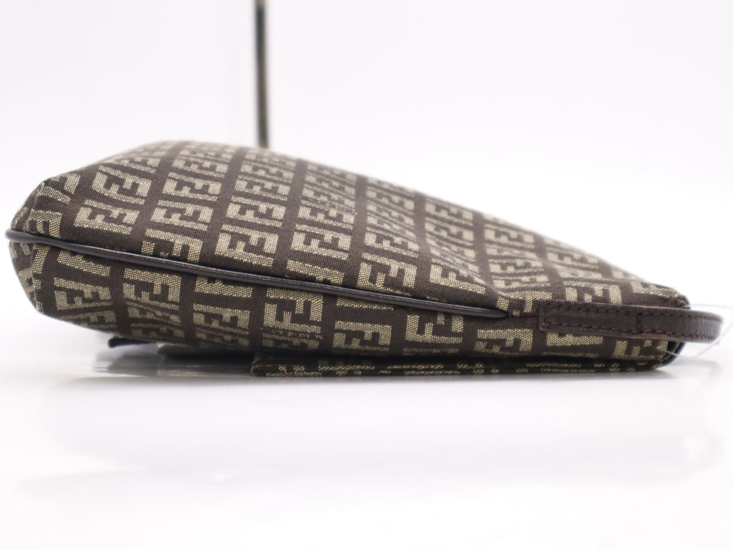 FENDI Canvas Zucchino Shoulder Bag Brown Shoulder Bag