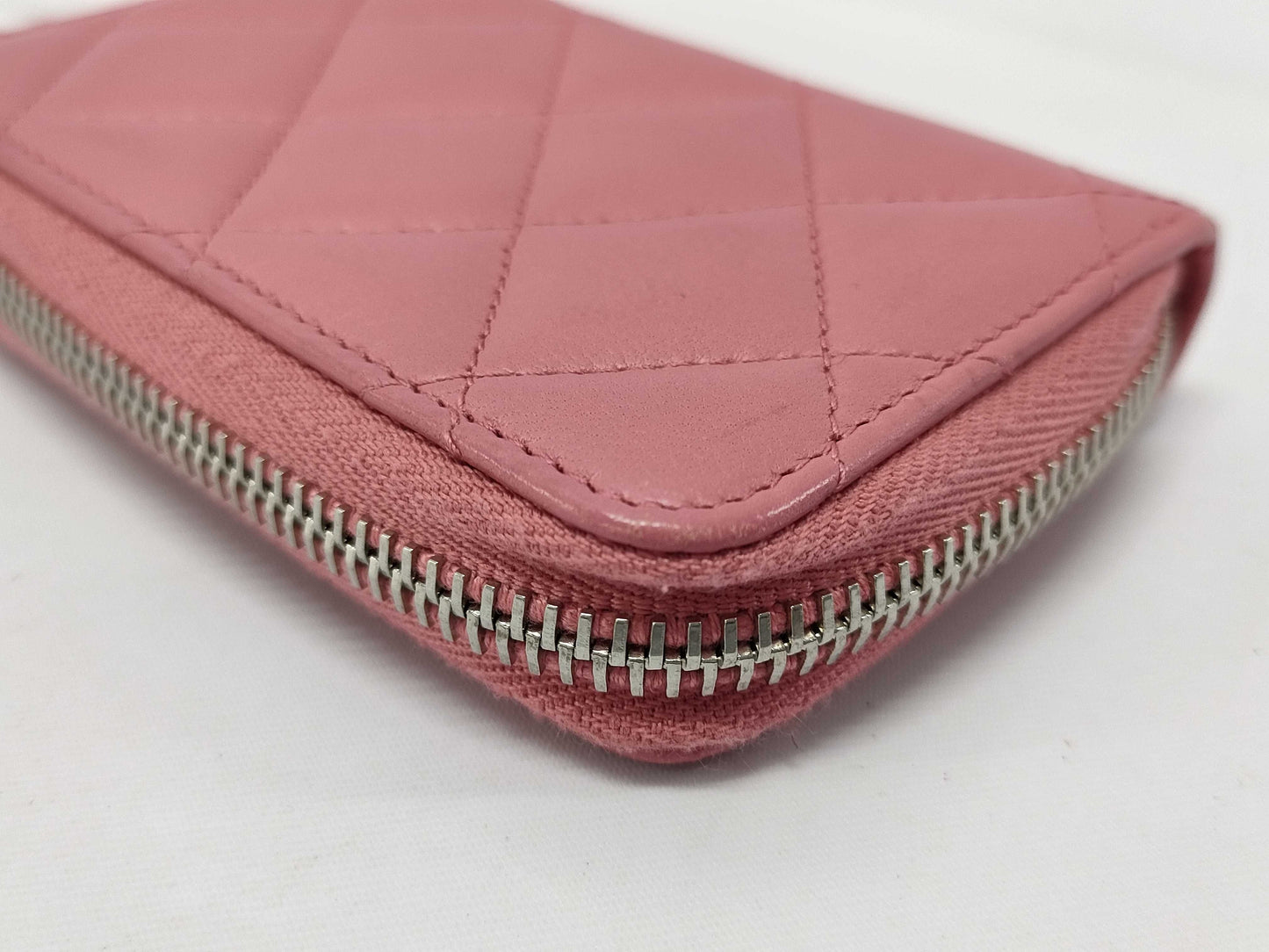 CHANEL Lambskin Classic Zip Coin Purse in Pink with Guarantee Card and Dust Bag, Card and Sticker 22607397 Coin Case