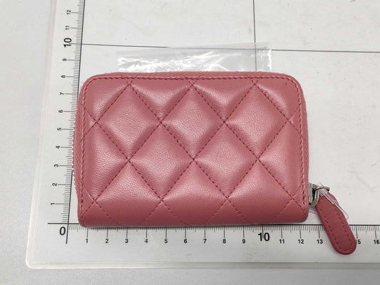 CHANEL Lambskin Classic Zip Coin Purse in Pink with Guarantee Card and Dust Bag, Card and Sticker 22607397 Coin Case