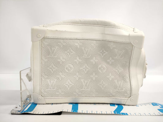 LOUIS VUITTON M53287 Monogram Taurillon Leather Soft Trunk White Shoulder Bag with Shoulder Strap