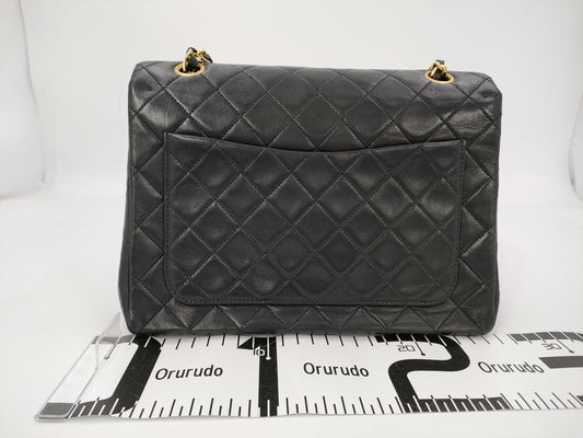 CHANEL Chain Shoulder Bag, Matelasse 25, Vertical, Double Flap, Lambskin, Black, GD Hardware, No. 1, Shoulder Bag
