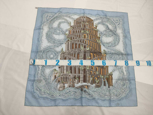 HERMES Carre 90 Light Blue Other Accessories