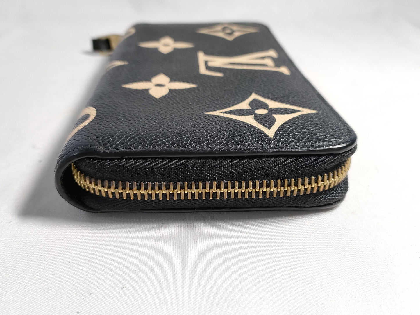 LOUIS VUITTON Monogram Empreinte Zippy Wallet in Black and Beige with IC Tag and G Hardware