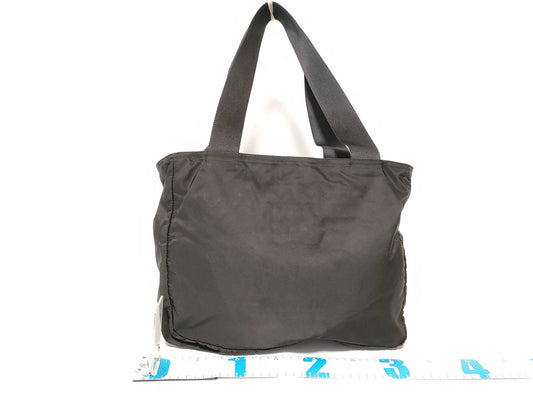 PRADA Nylon Prada Tote Bag with Triangle Logo, Black