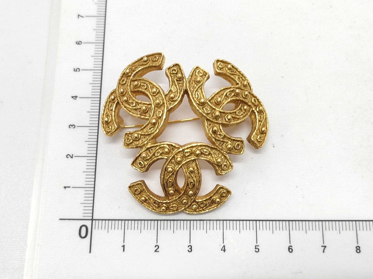 CHANEL 94A Brooch Triple Coco Mark Brooch