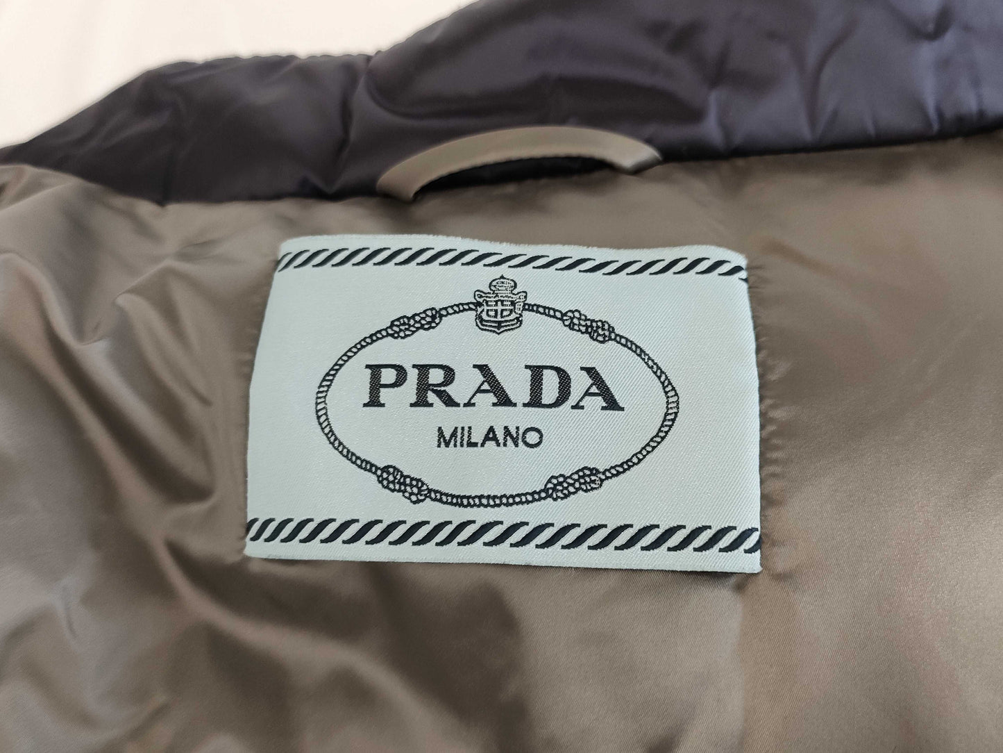 PRADA ☆Excellent Condition☆ PRADA Triangle Logo Down Jacket Women's Navy Size 40