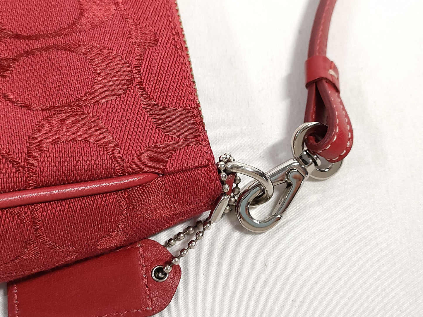 COACH Signature Accessory Pouch Bag Red Handbag