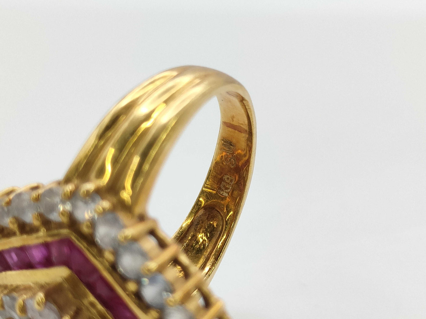 R1.70ct Clear Stone K18 8.2g Ring