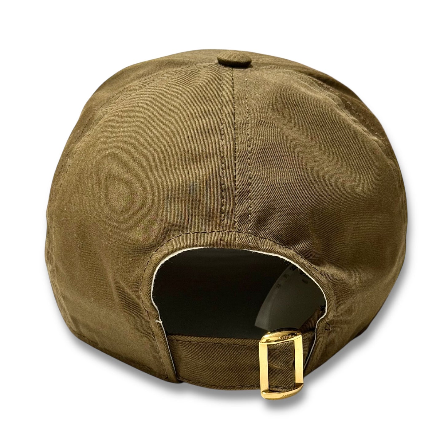 CELINE Triomphe Embroidered Baseball Cap, Cotton, Brown, Size L, Head Circumference: 59cm, Other Apparel