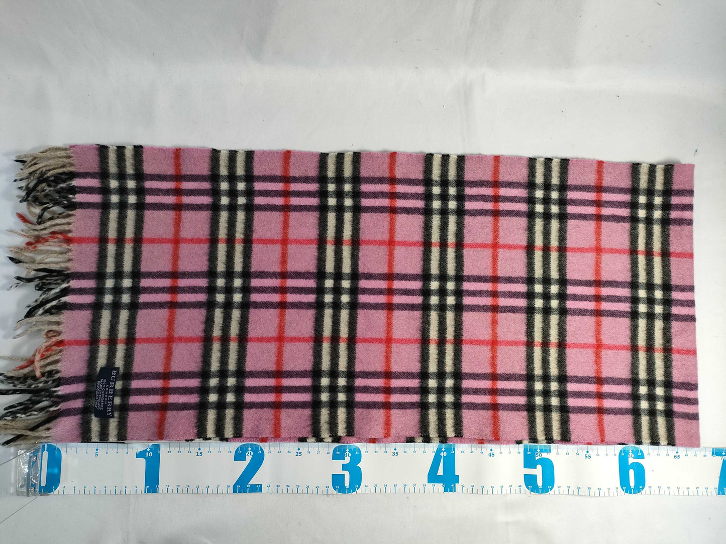 BURBERRY 100% Cashmere Nova Check Scarf Pink
