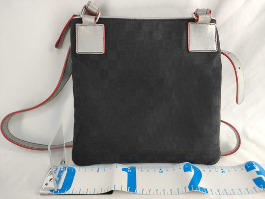 LOEWE Anagram Beaded Shoulder Bag in Canvas/Black