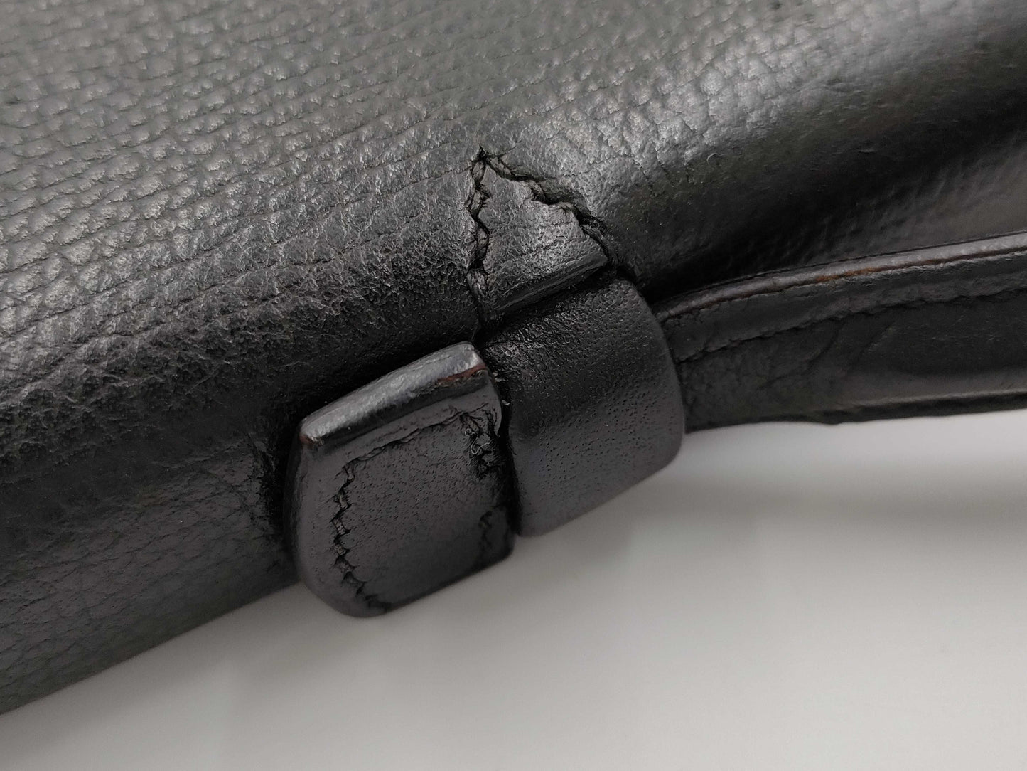 HERMES Sac A Depeche 27 Liege/Black/□k Engraving/Silver Shoulder Bag