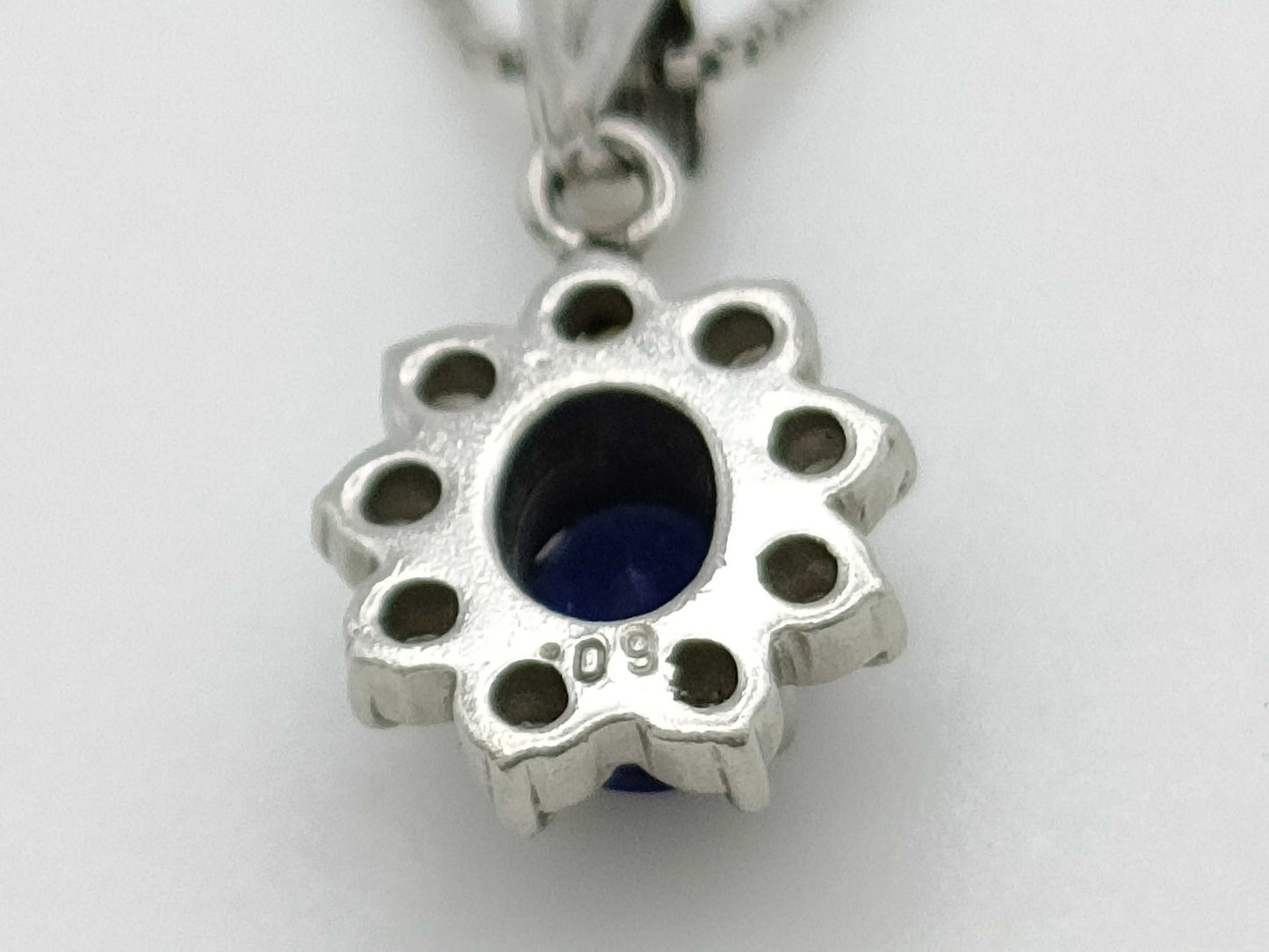 Sapphire D0.09ct PT900/850 2.9g Necklace