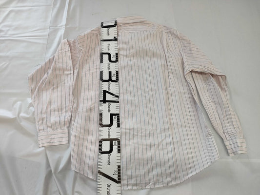 HERMES Logo Embroidered Striped Shirt Size 42