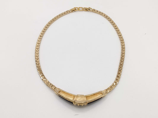 Dior Chain Necklace Rhinestone Gold Necklace