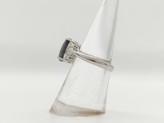 Black Opal 2.66ct D0.39ct PT900 6.7g Ring