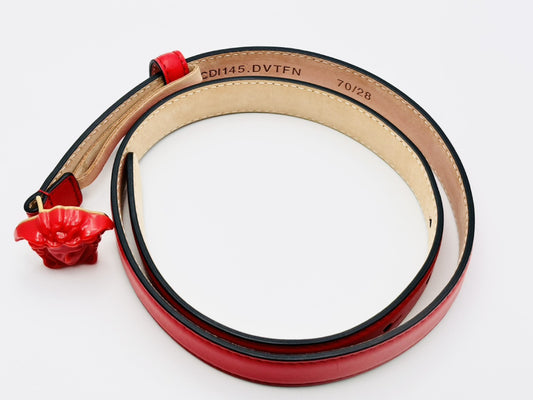VERSACE La Medusa Leather Belt 70/28 Red
