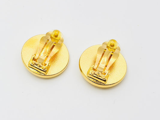 CHANEL Chanel Logo Camellia Round Earrings 97P Earrings