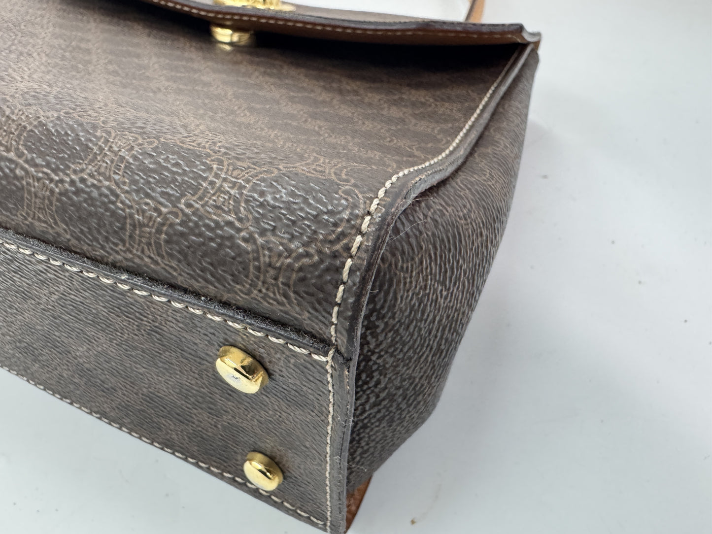 CELINE PVC Macadam 2-Way Brown Handbag