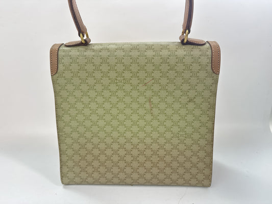 CELINE Macadam Top Handle Handbag with Gancini Hardware, PVC