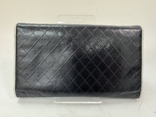 CHANEL Bicolor Caviar Tri-fold Long Wallet
