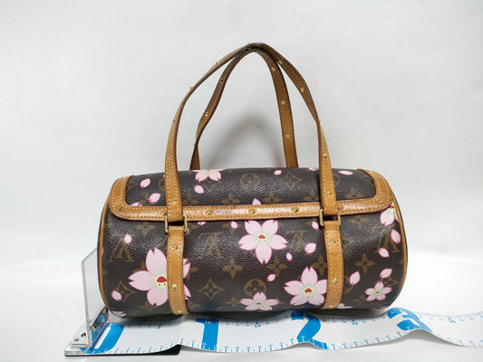 LOUIS VUITTON Monogram LOUIS VUITTON LV Papillon GM M92009 Takashi Murakami Collaboration Monogram Cherry Blossom Handbag