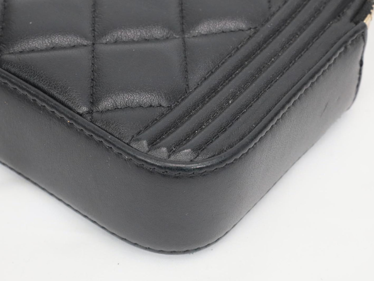 CHANEL Boy Chanel Lambskin Chain Wallet in Black with Gold Hardware, No. 24 Shoulder Bag