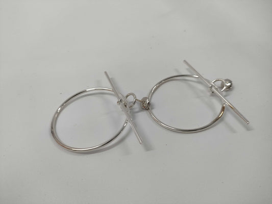 HERMES Loop MM Silver Earrings 25S009387 Earrings