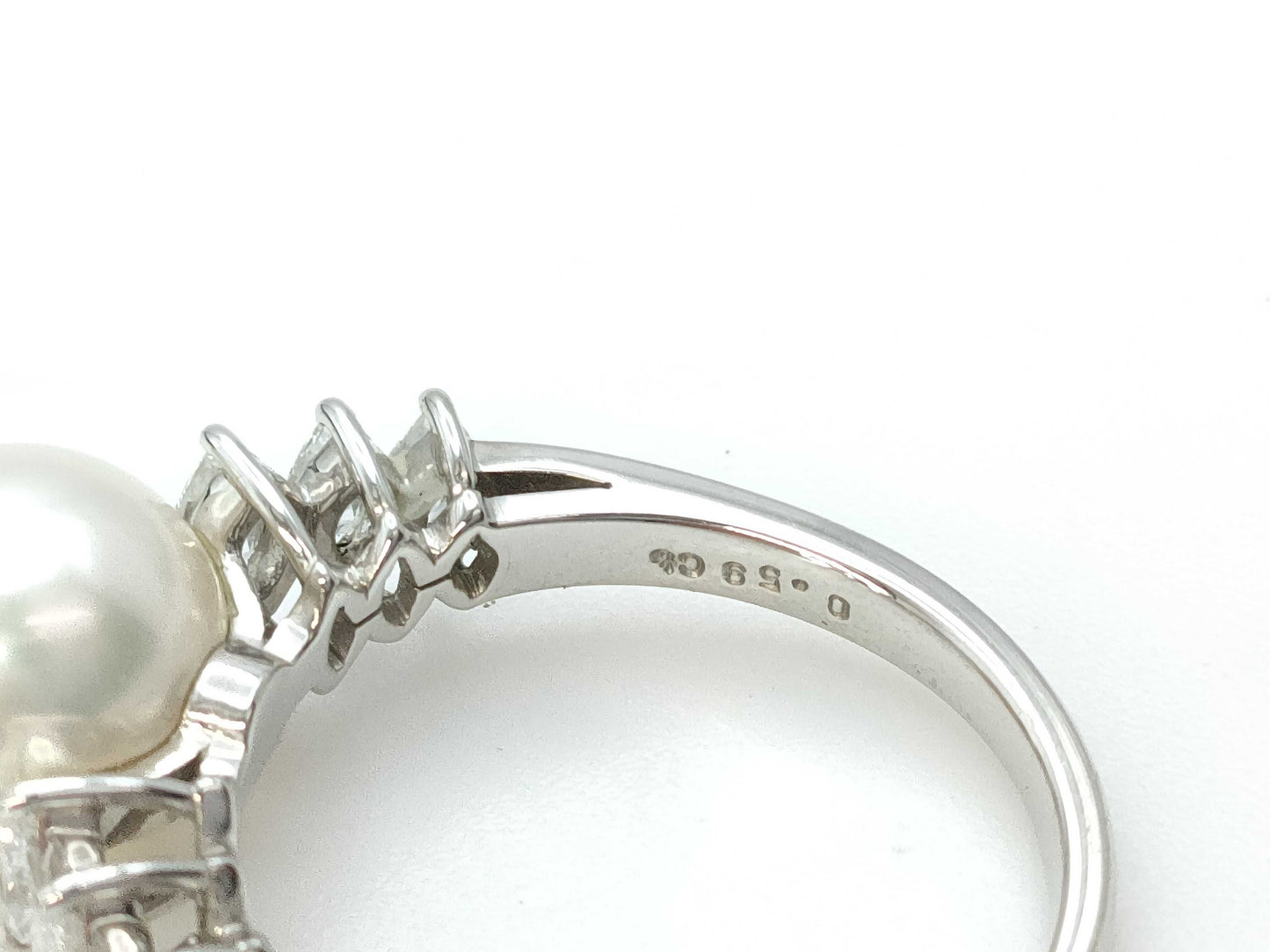 MIKIMOTO Pearl Ring, approx. 9.2mm diameter, 0.59ct, PT950, 6.7g