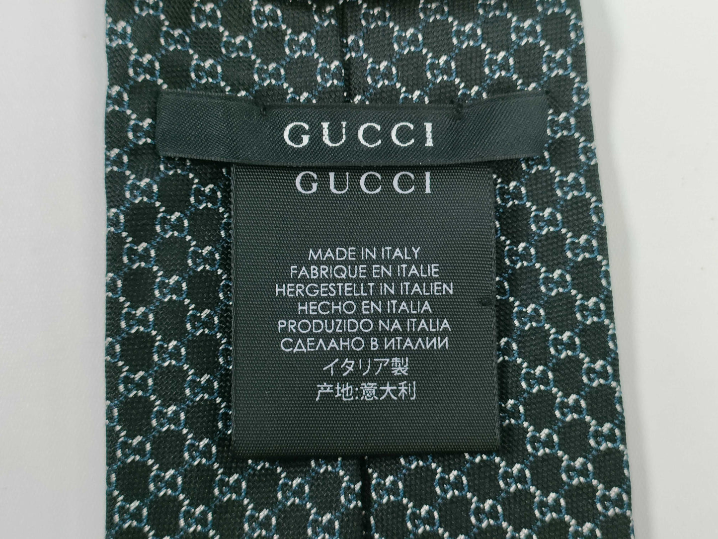 GUCCI GG Pattern Cupro Tie Black Tie