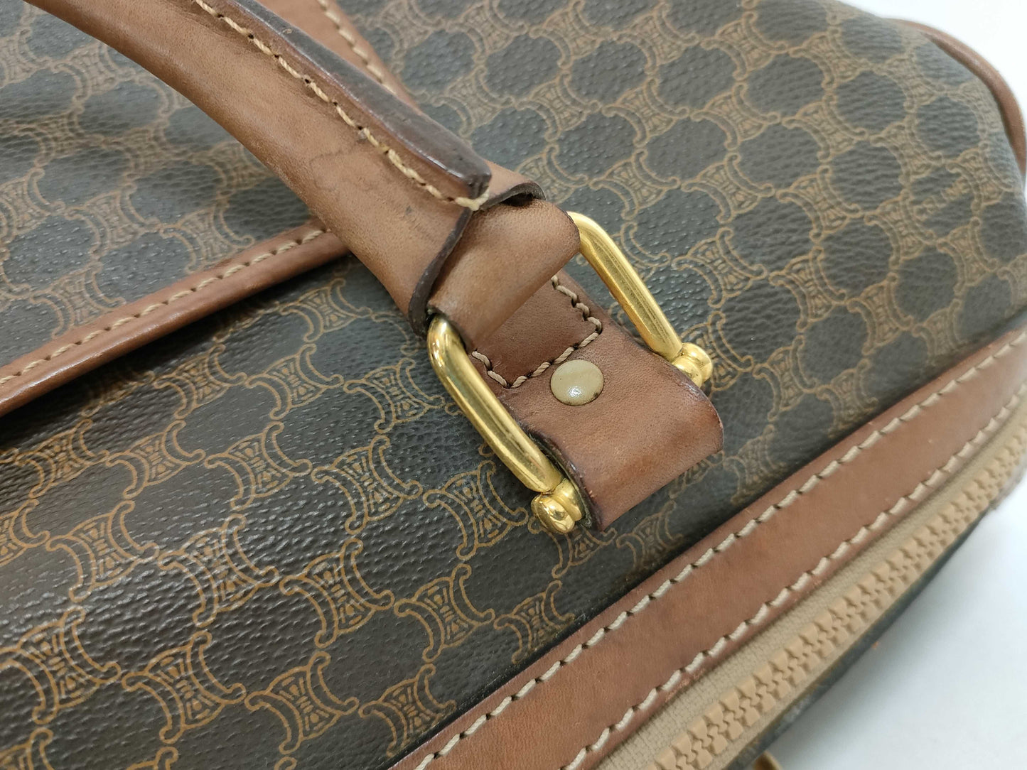 CELINE Boston Bag Macadam Pattern Boston Bag