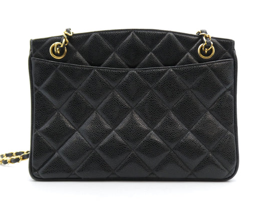 CHANEL Caviar Skin Matelasse Caviar Skin Coco Mark Chain Shoulder Bag