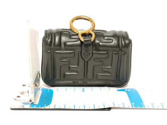 FENDI Nano Baguette Charm Leather Black 7AR844 Charm