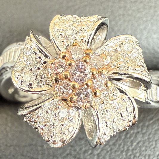 D0.58ct Pt900/K18 6.3g Ring