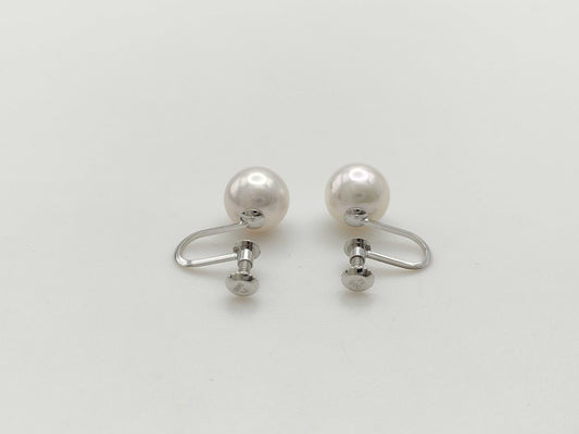 Pearl diameter: approx. 7.8-7.9mm, PT900, 2.4g, earrings