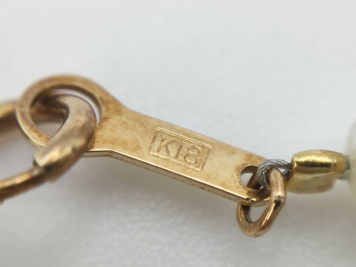 Semi-round pearl diameter: approximately 3.8-4.1mm, pearl diameter: approximately 7.1mm, 18K gold, 11.0g, necklace